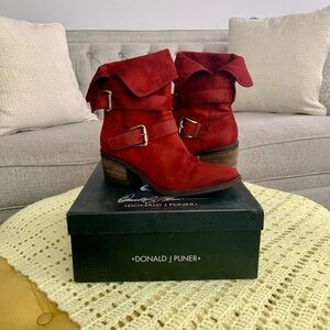 Donald J. Pliner Women's Danee Oxblood Brushed Suede Ankle Boots